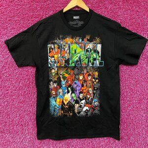 Marvel Super Hero Group Shot Graphic Design T-Shirt large